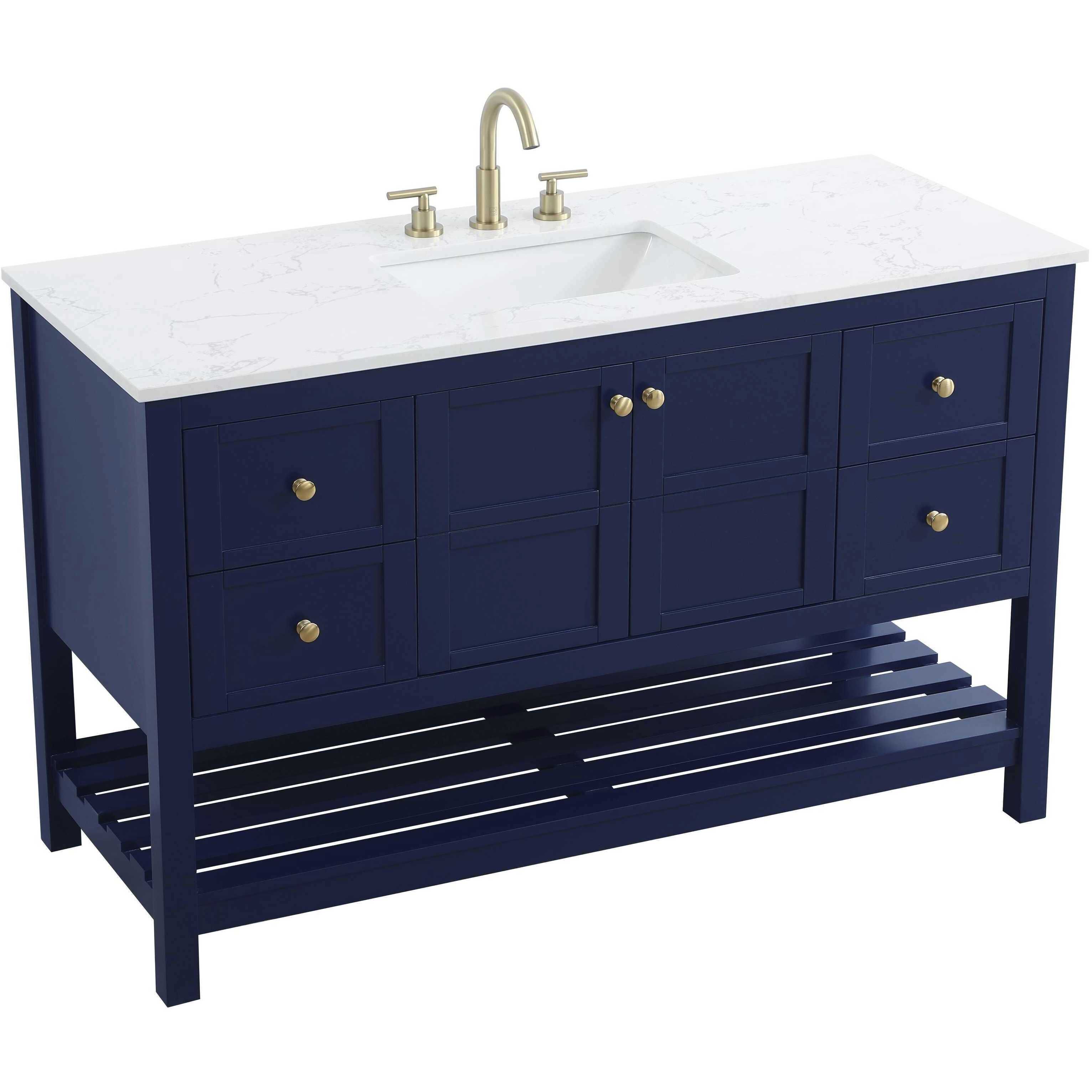 Theo 54 X 34 inch Blue Bathroom Vanity Cabinet