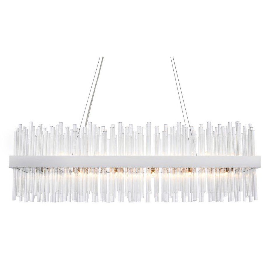 Dallas 24 Light 42 inch Chrome Linear Chandelier Ceiling Light