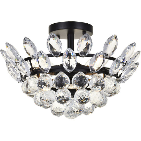 Emilia 3 Light 14 inch Black Flush Mount Ceiling Light