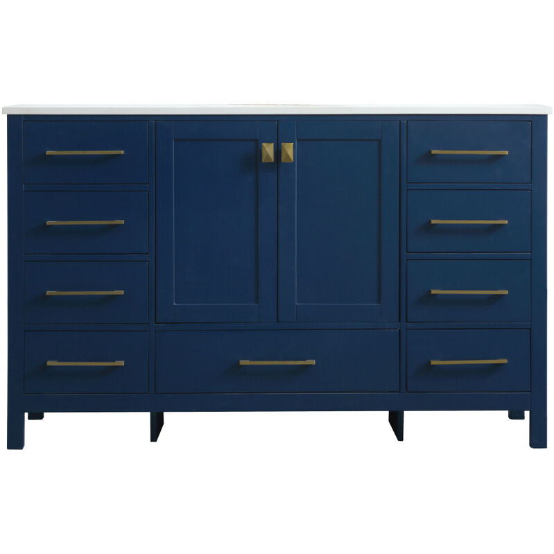 Irene 54 X 22 X 34 inch Blue Vanity Sink Set