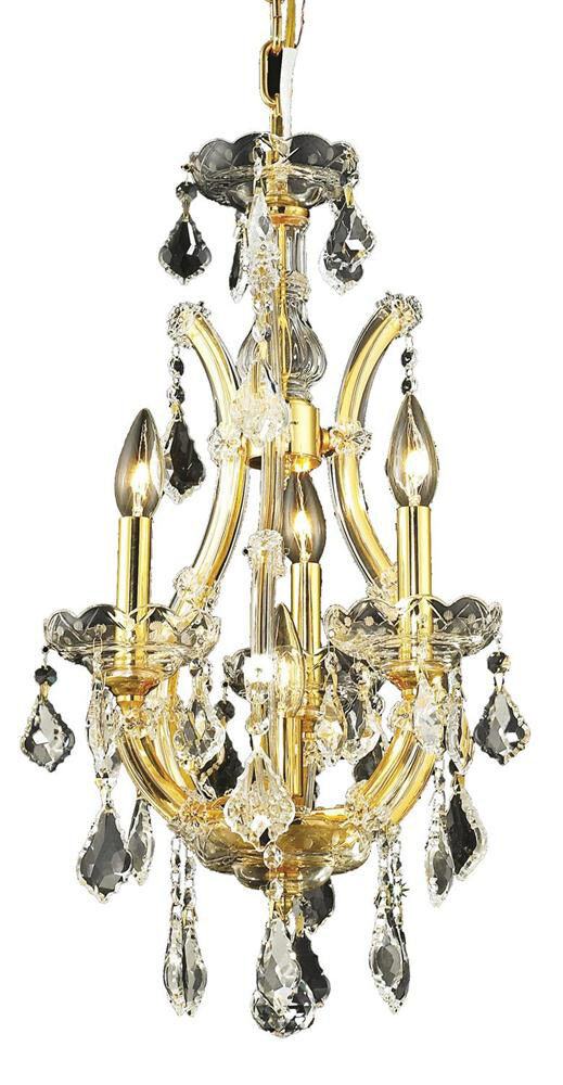 Maria Theresa 4 Light 12 inch Gold Pendant Ceiling Light in Clear, Royal Cut