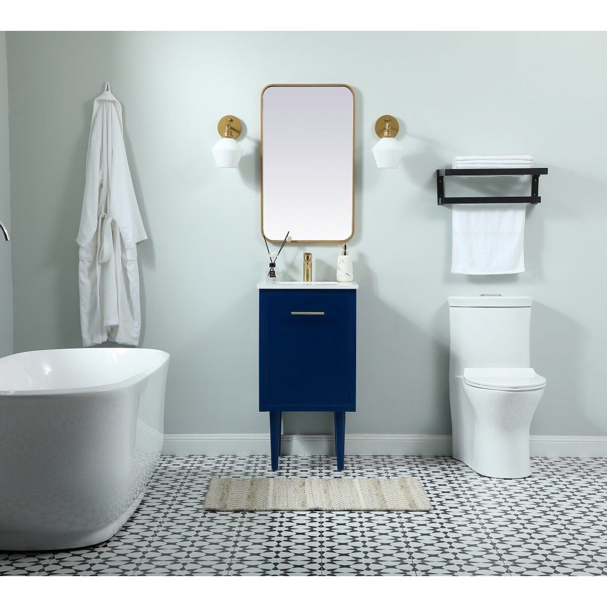 Cyrus 19 X 18 X 33.5 inch Blue Vanity Sink Set