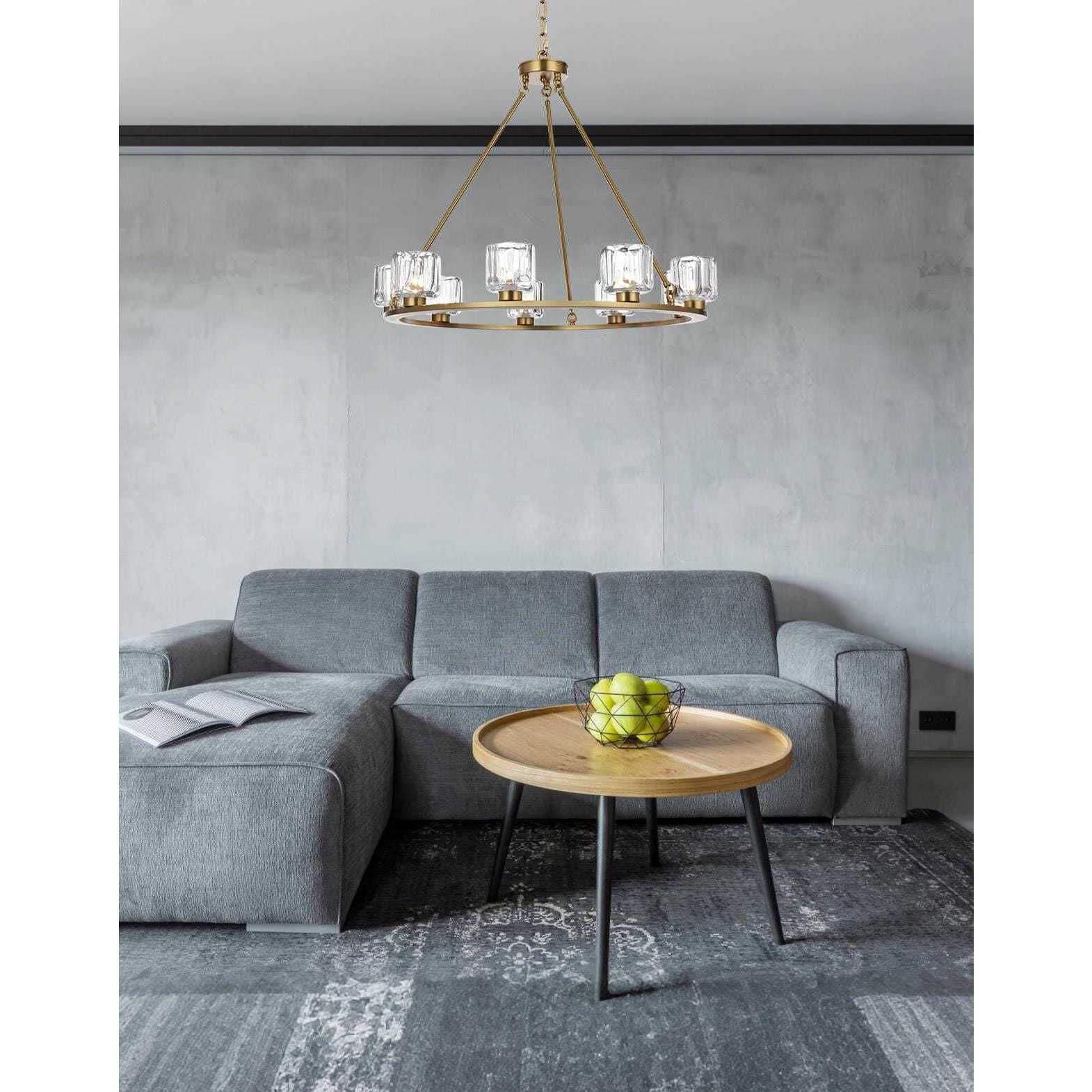 Cadence 9 Light 32 inch Satin Gold Chandelier Ceiling Light