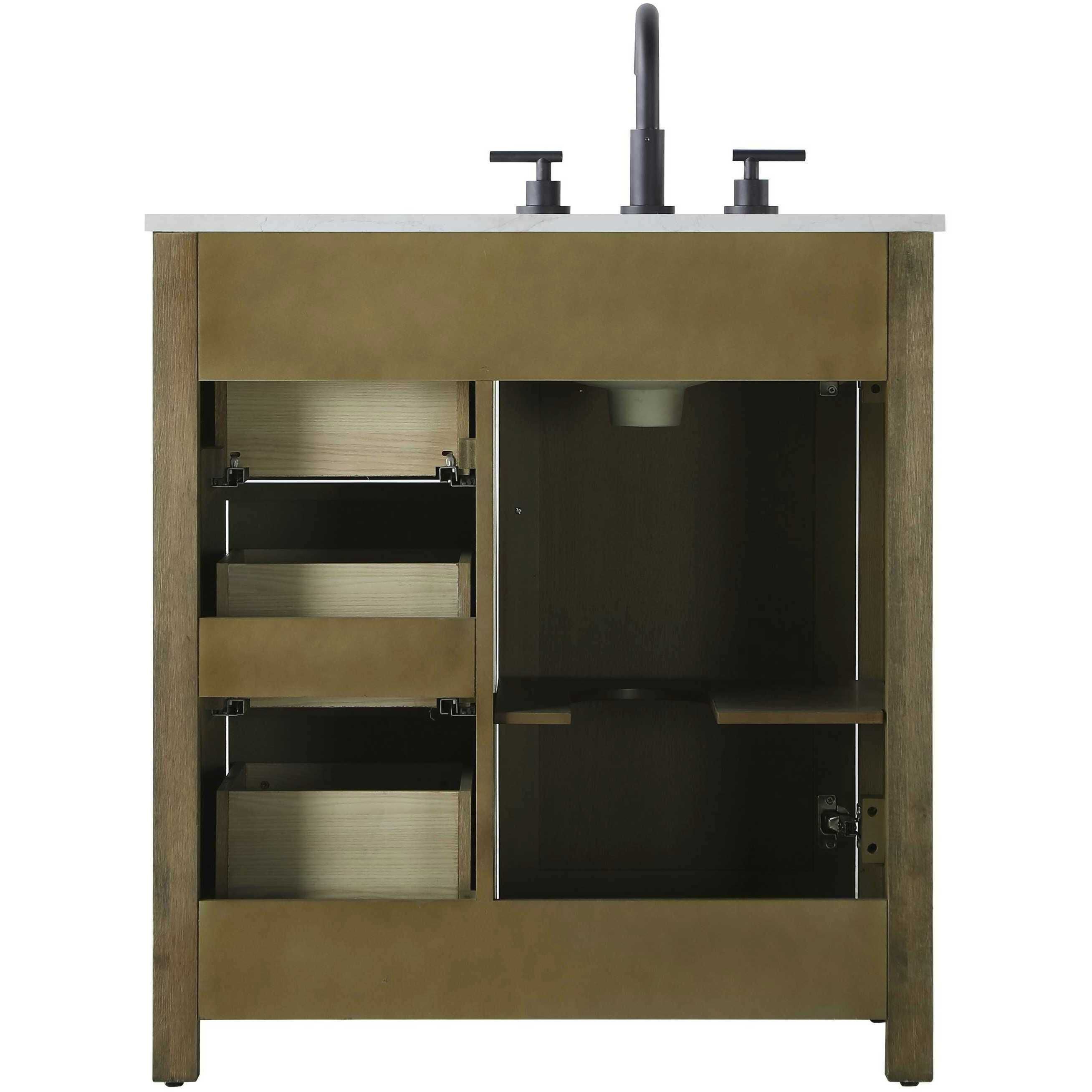 Alina 32 X 34 inch Hazel Oak Bathroom Vanity Cabinet