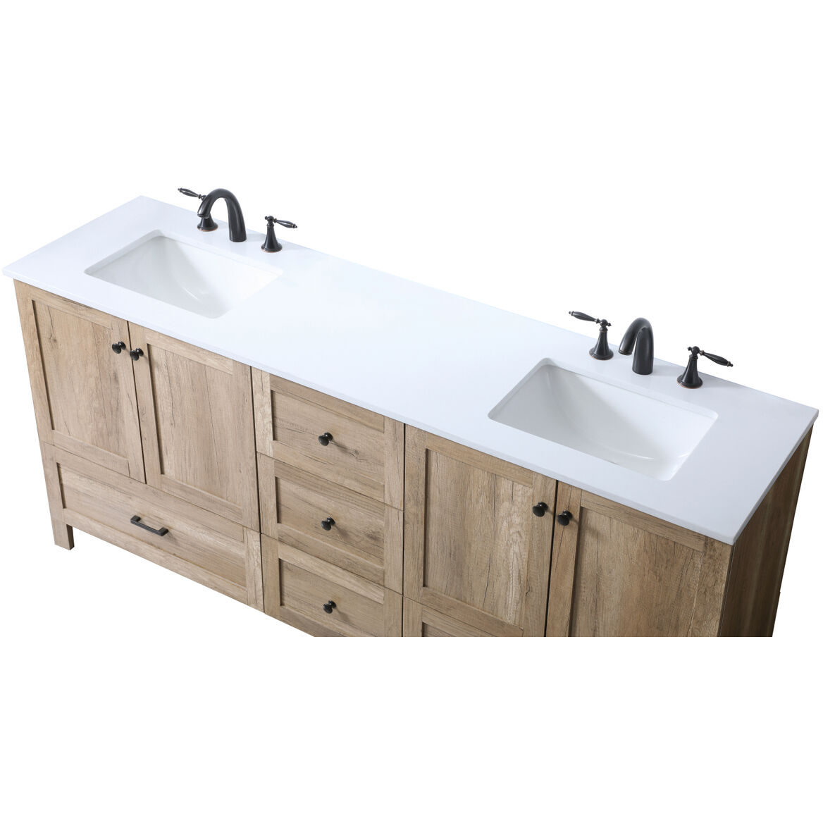 Soma 72 X 19 X 34 inch Natural Oak Vanity Sink Set