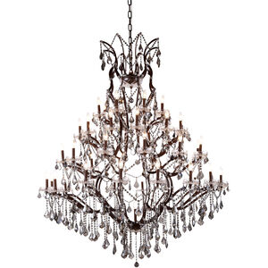 Elena 49 Light 60 inch Rustic Intent Chandelier Ceiling Light in Silver Shade, Urban Classic