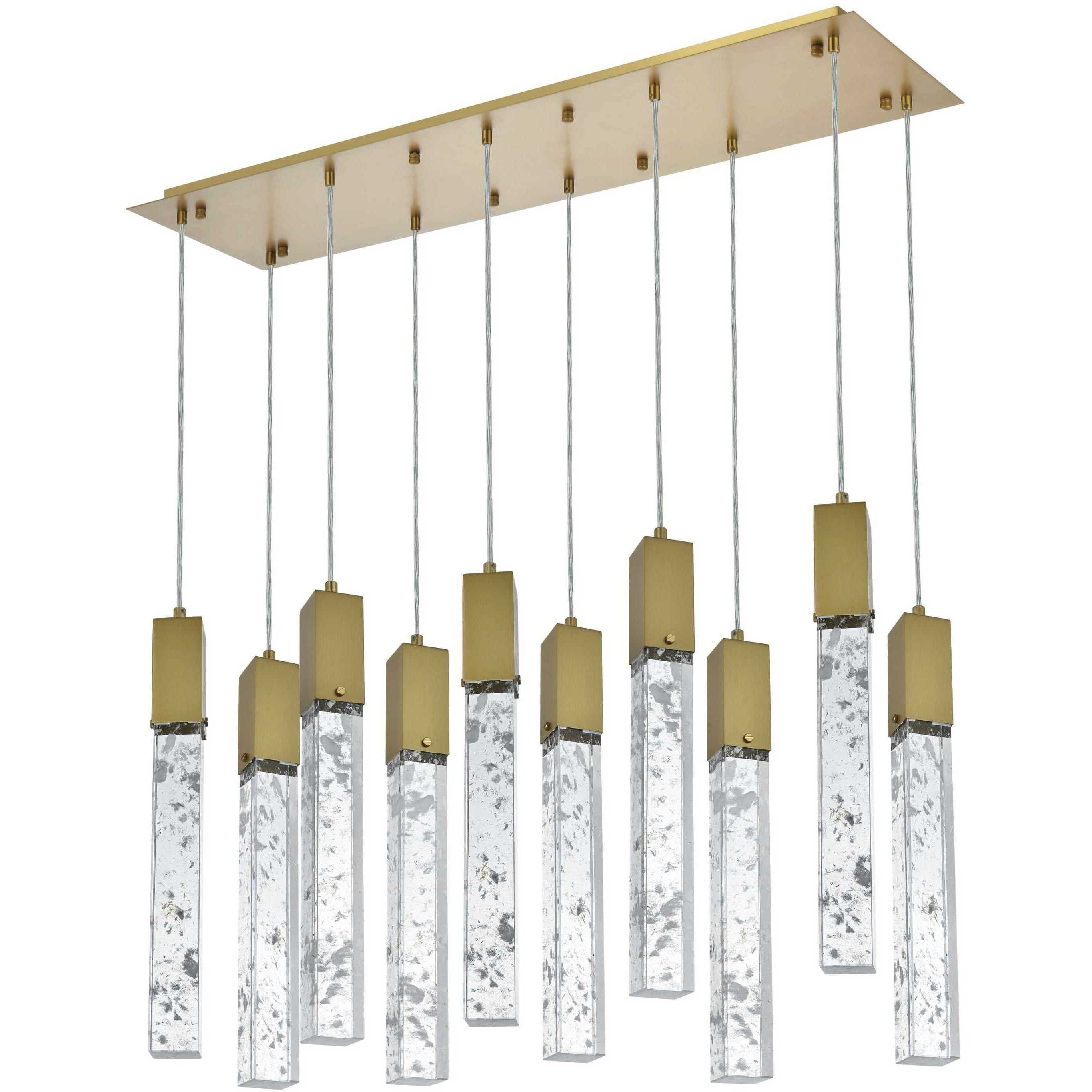 Aurora 10 Light 12 inch Satin Gold Pendant Ceiling Light