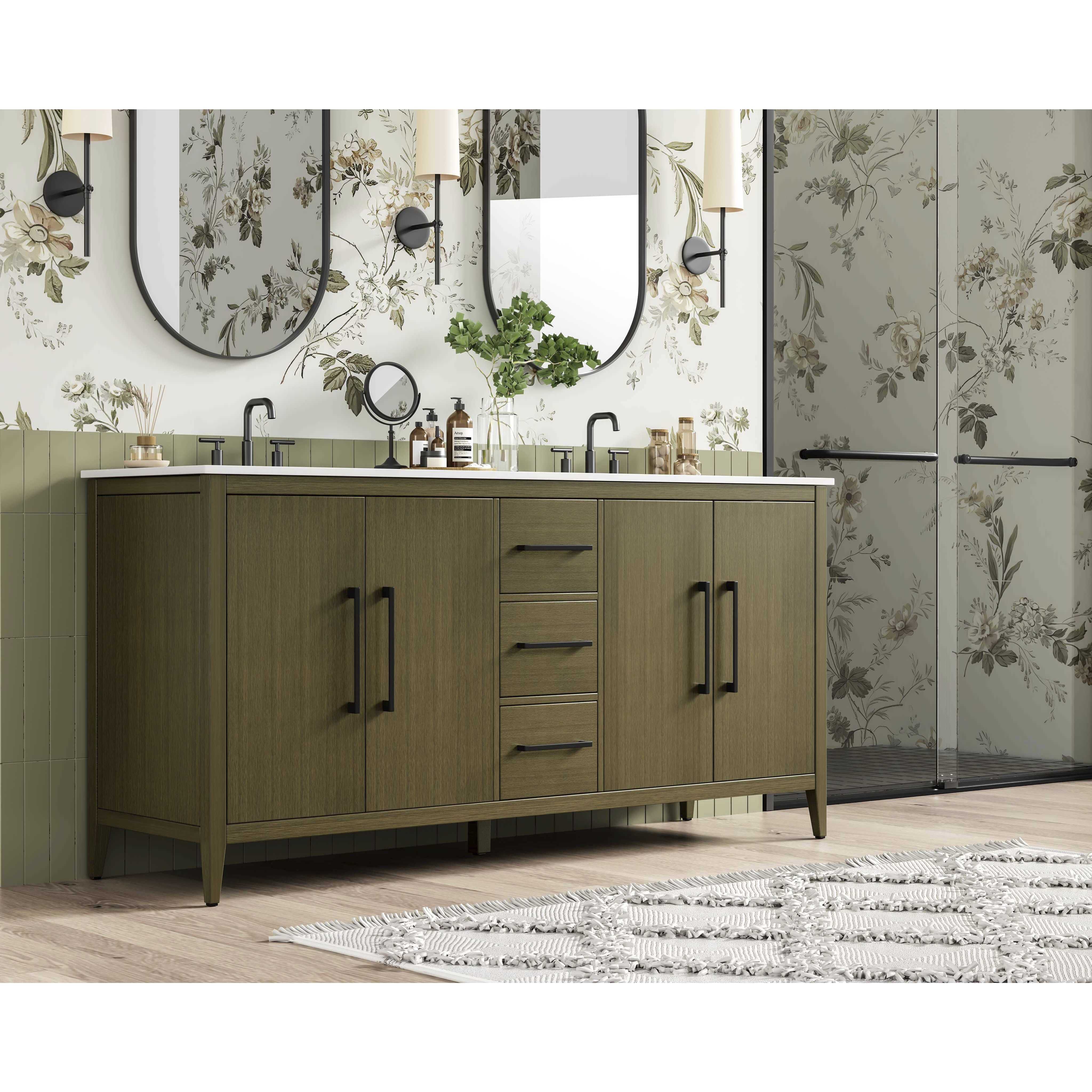 Millie 72 X 35 inch Chestnut Brown Bathroom Vanity Cabinet