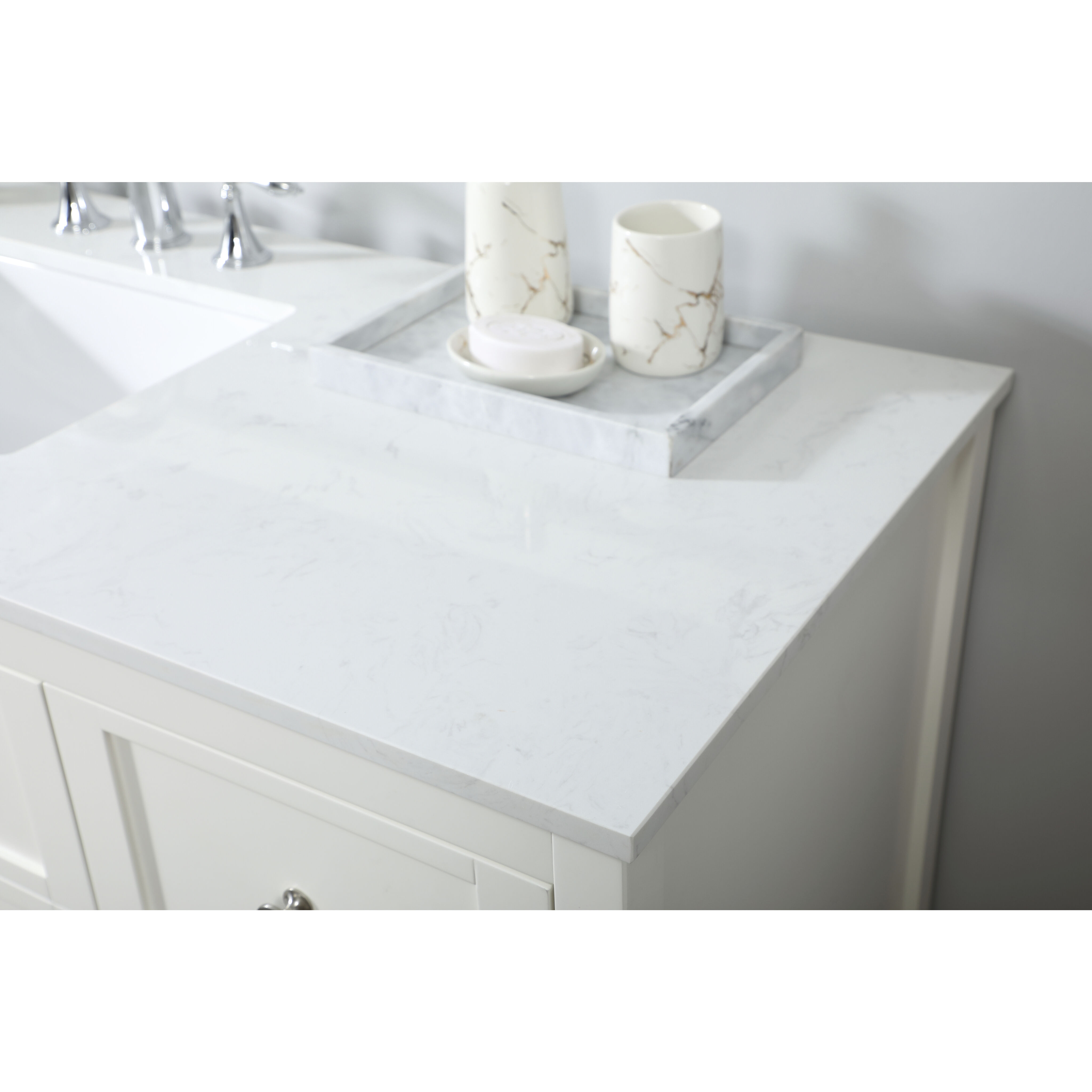 Theo 60 X 22 X 34 inch White Vanity Sink Set