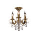 Rosalia 3 Light 13 inch French Gold Flush Mount Ceiling Light in Clear, Royal Cut