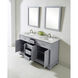 Americana 60 X 35 inch Light Grey with Carrara White Marble Vanity Set in Gray