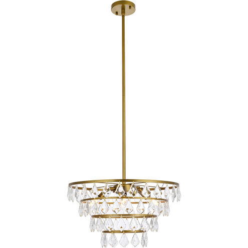 Ella 6 Light 20 inch Brass Pendant Ceiling Light