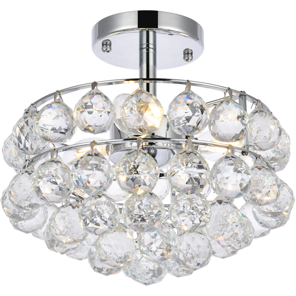 Savannah 3 Light 12 inch Chrome Flush Mount Ceiling Light