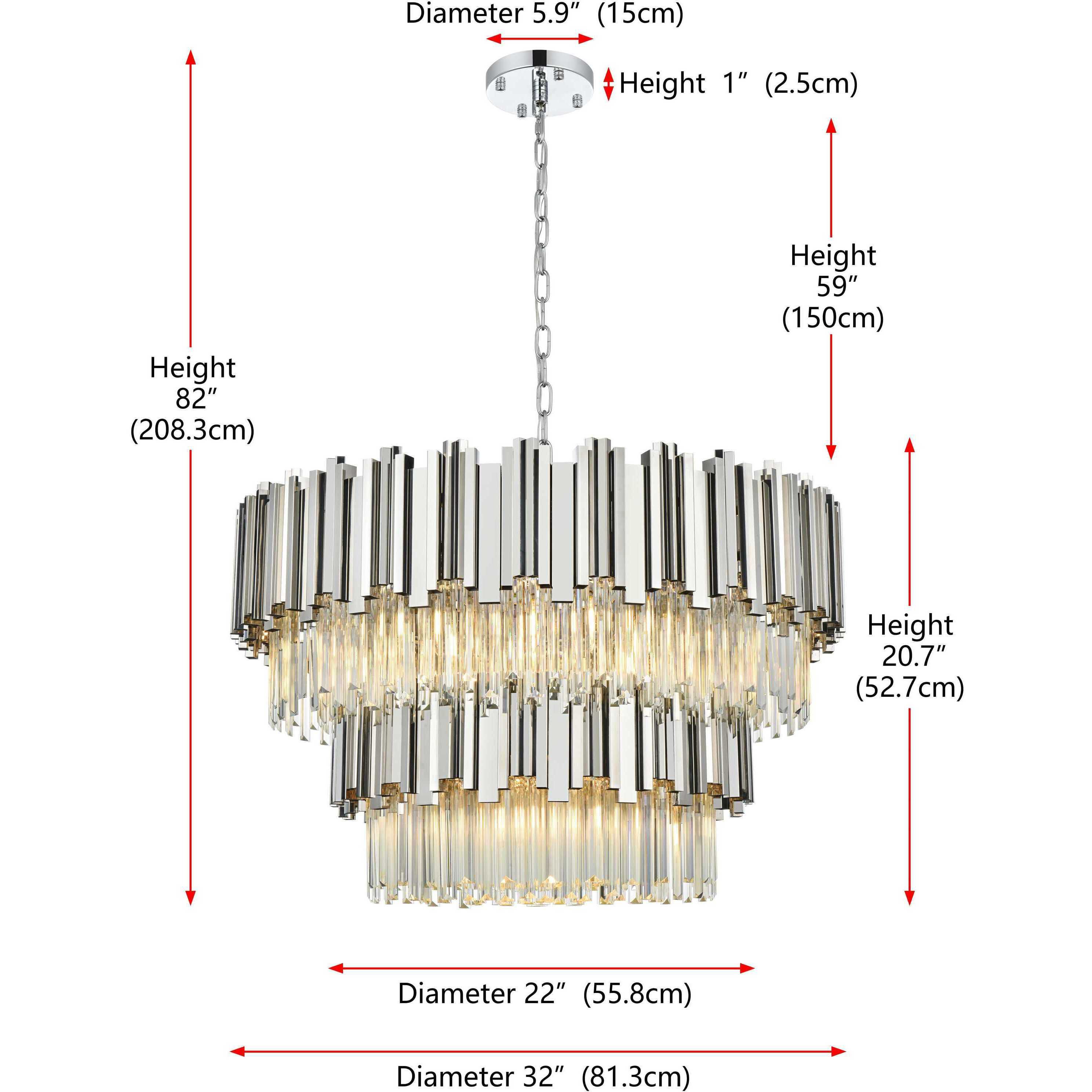 Willow 12 Light 32 inch Chrome Chandelier Ceiling Light