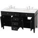 Park Avenue 60 X 22 X 35 inch Black Vanity Sink Set