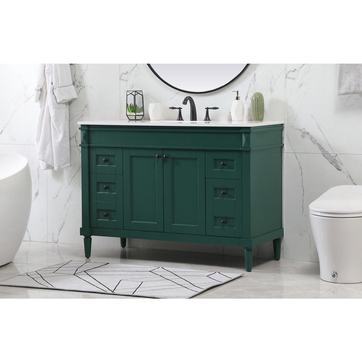 Bennett 48 X 21 X 35 inch Green Vanity Sink Set