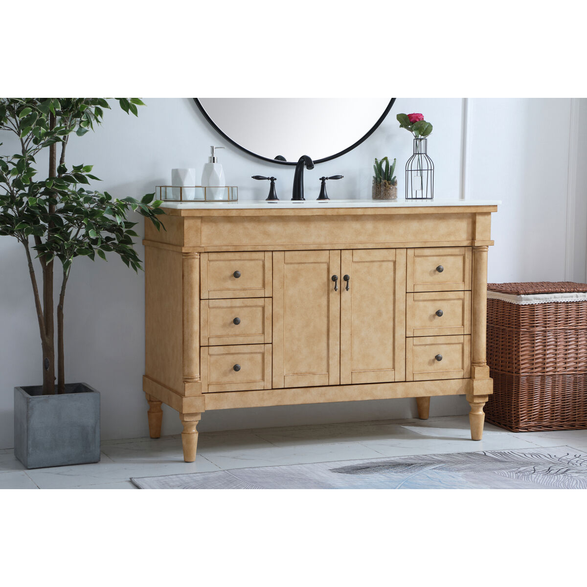 Lexington 48 X 21.5 X 35 inch Antique Beige Vanity Sink Set