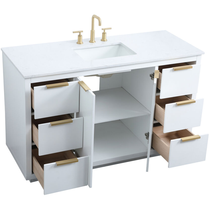 Blake 54 X 22 X 34 inch White Vanity Sink Set
