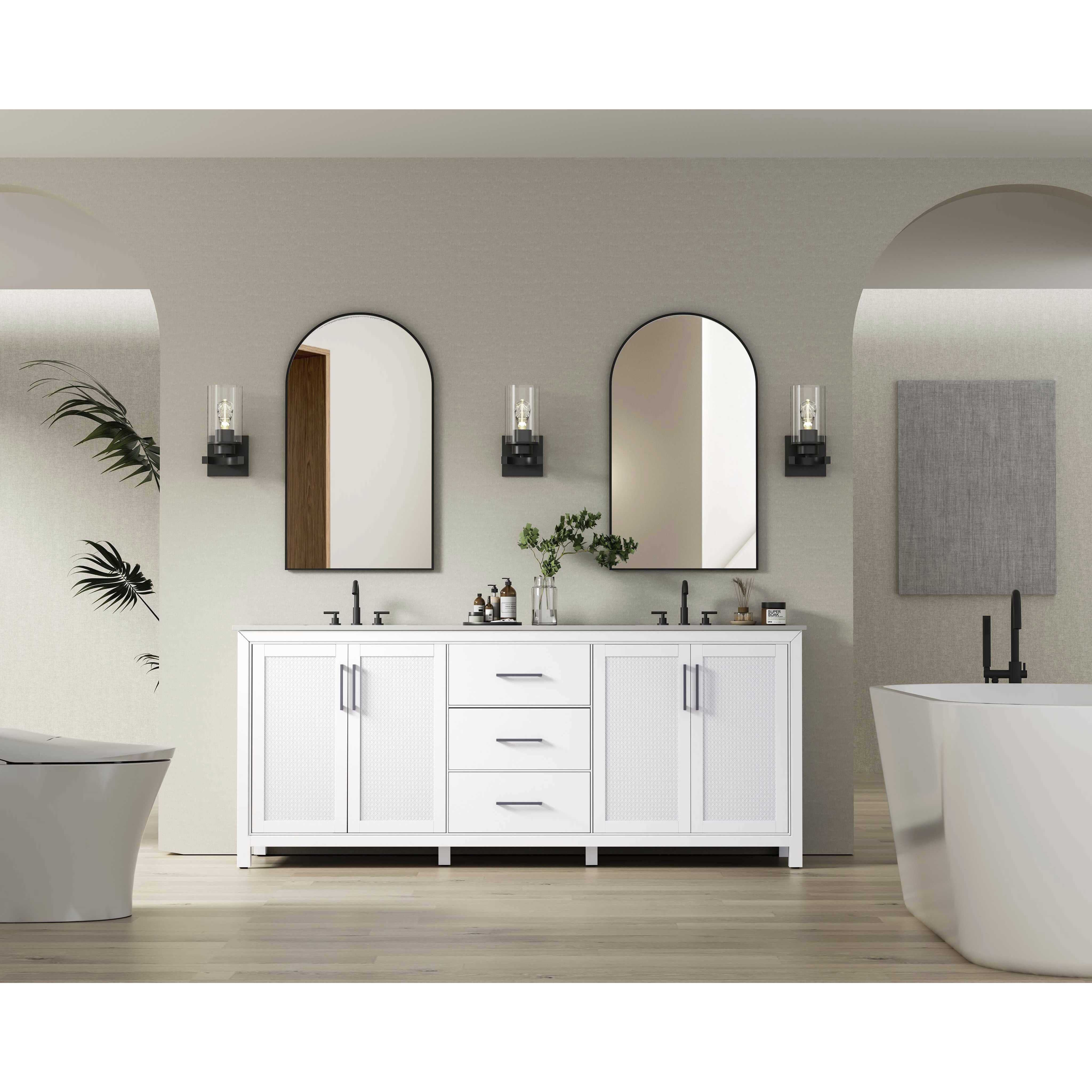 Alina 84 X 34 inch White Bathroom Vanity Cabinet