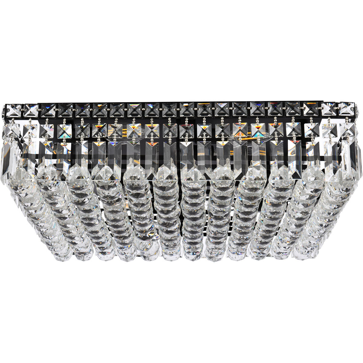 Maxime 12 Light 20 inch Black and Clear Flush Mount Ceiling Light in Royal Cut