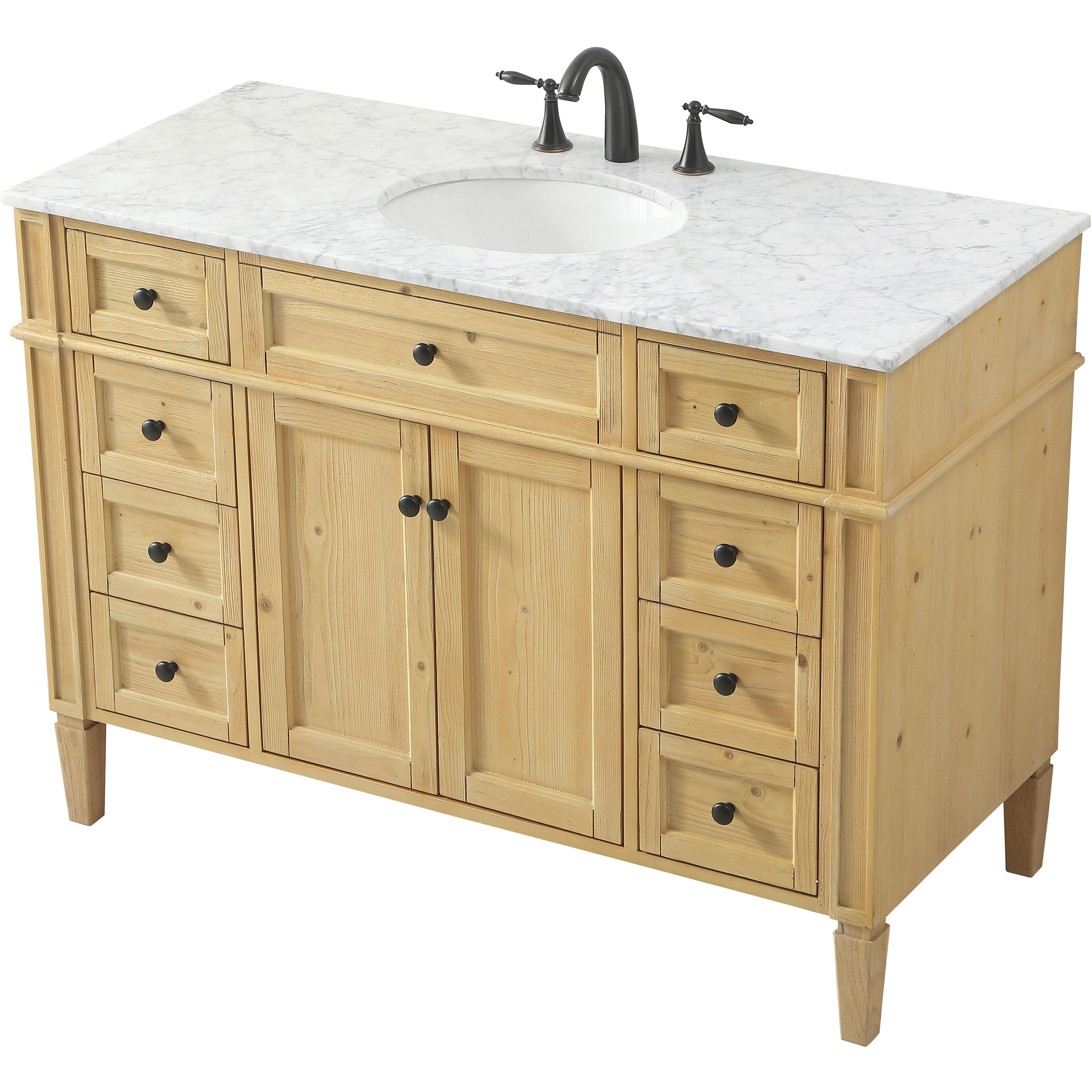 Park Avenue 48 X 21.5 X 35 inch Natural Wood Vanity Sink Set