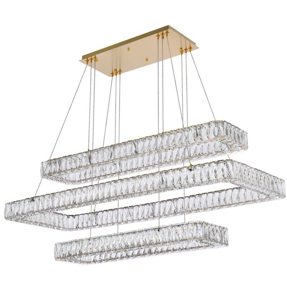 Monroe 3 Light 50 inch Gold Pendant Ceiling Light
