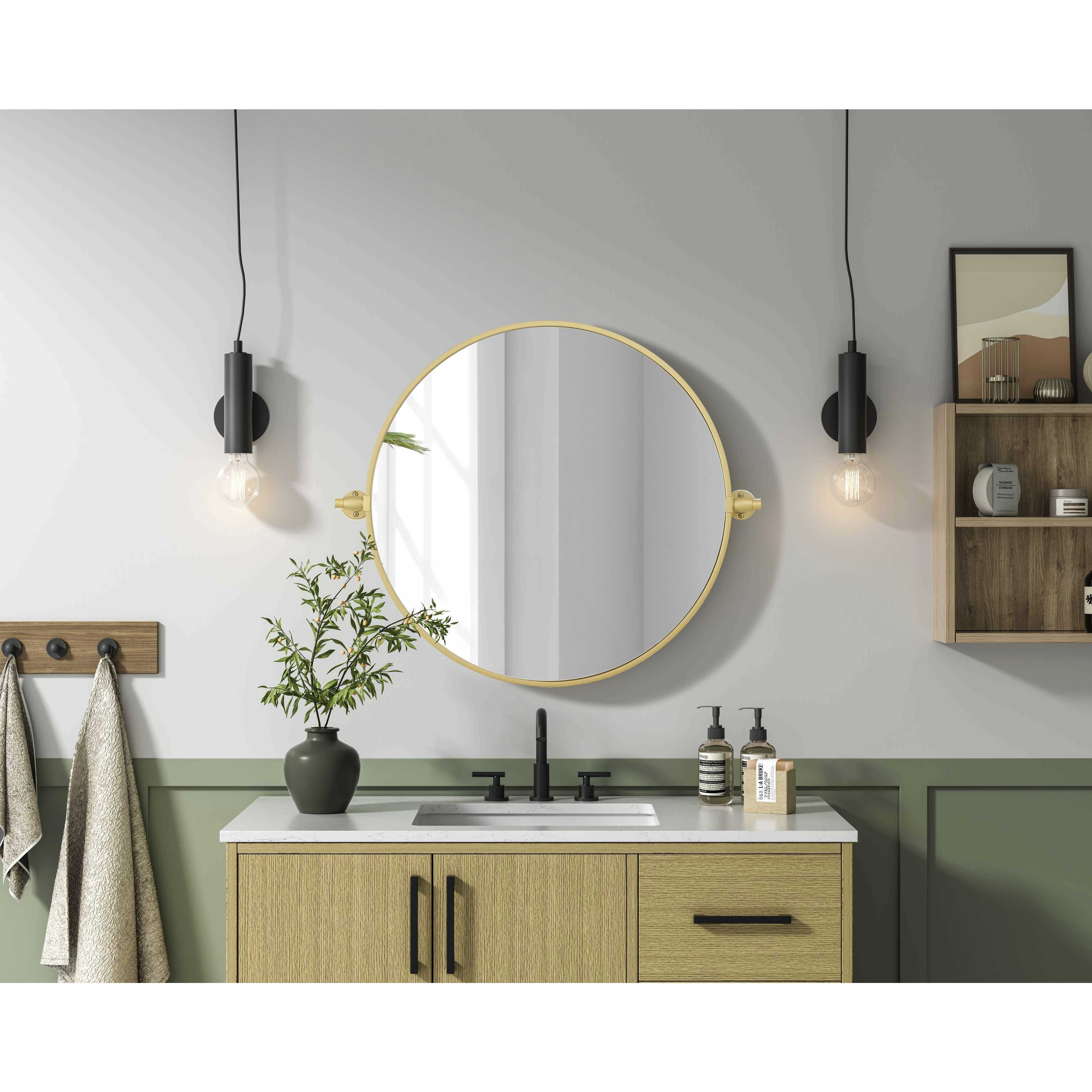 Amoura 24 X 24 inch Brass Mirror