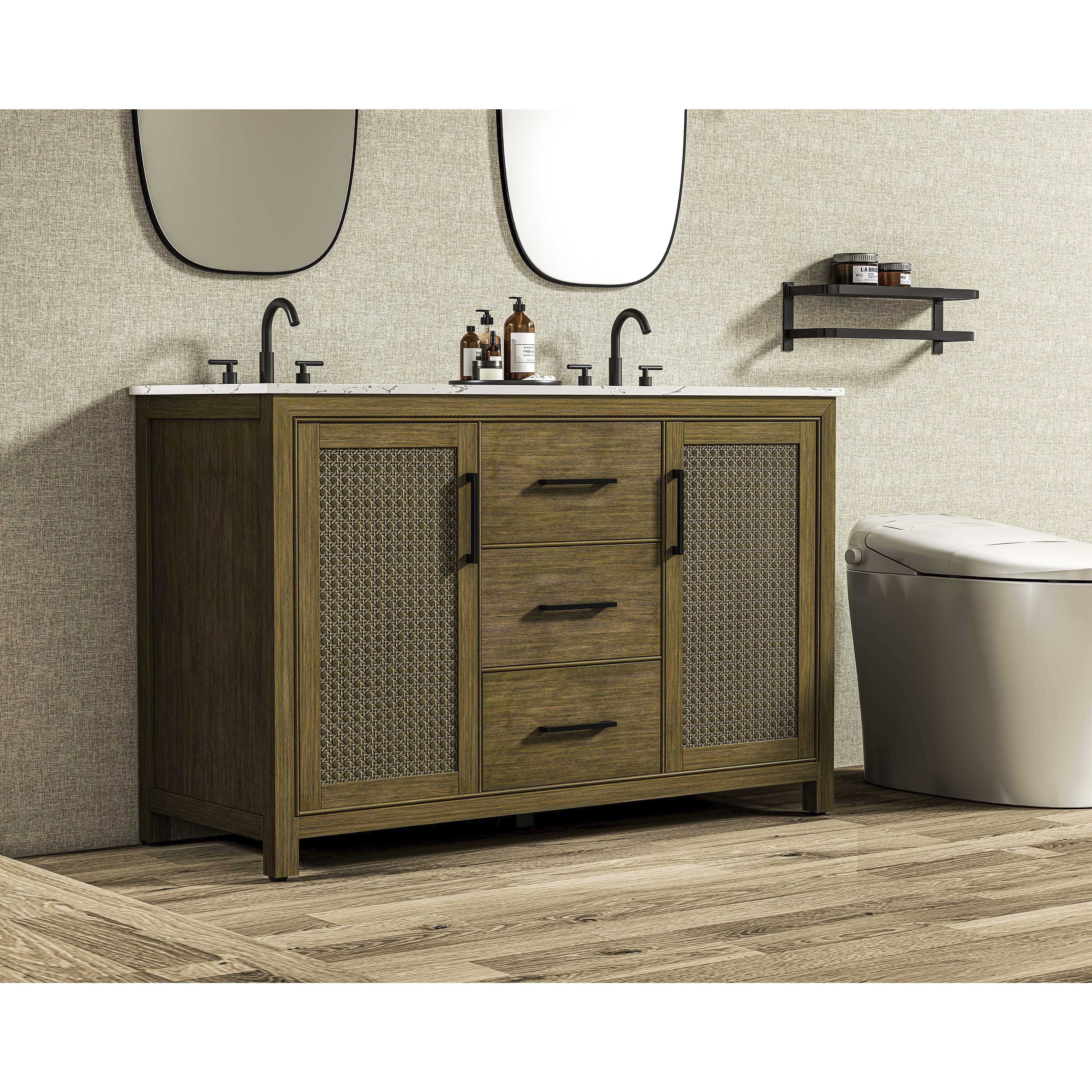 Alina 54 X 34 inch Hazel Oak Bathroom Vanity Cabinet