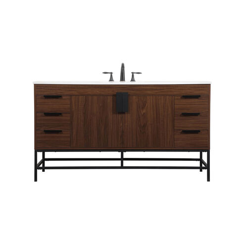 Eugene 60 X 22 X 34 inch Walnut Vanity Sink Set