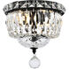 Tranquil 2 Light 8 inch Black and Clear Flush Mount Ceiling Light in Royal Cut