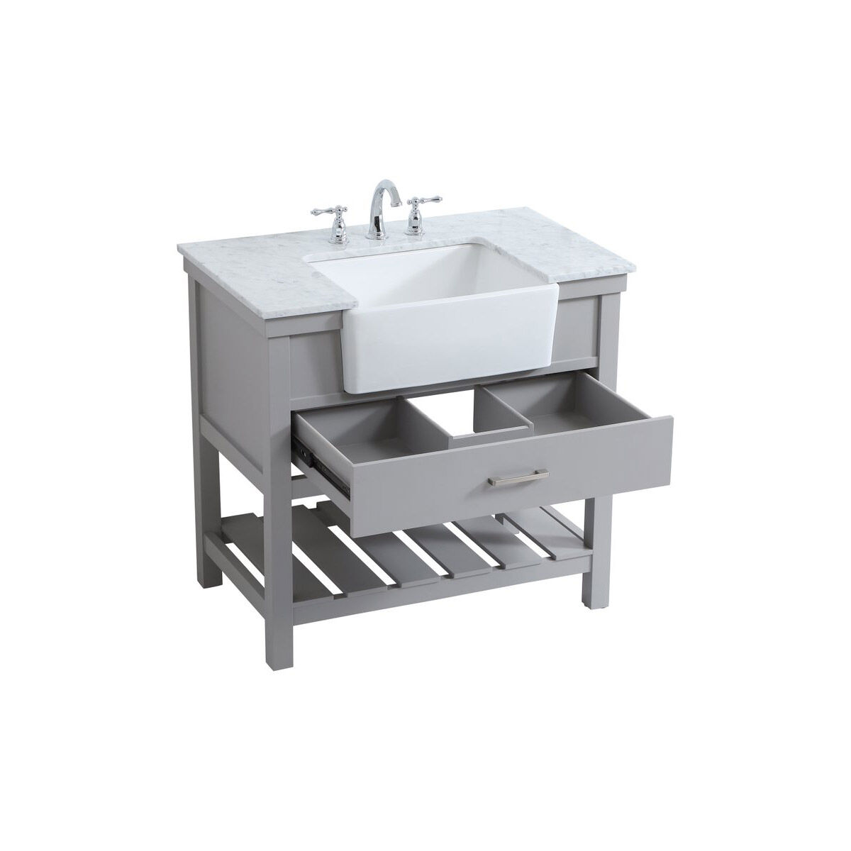 Clement 36 X 22 X 34 inch Grey Bathroom Vanity Cabinet