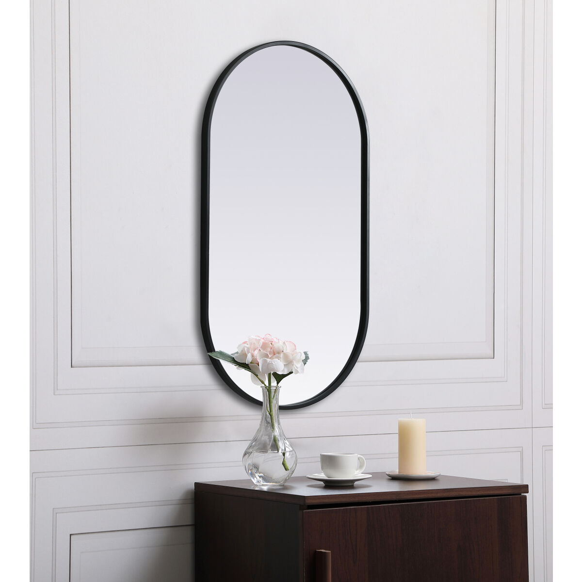 Asha 36 X 20 inch Black Mirror in 20 x 36