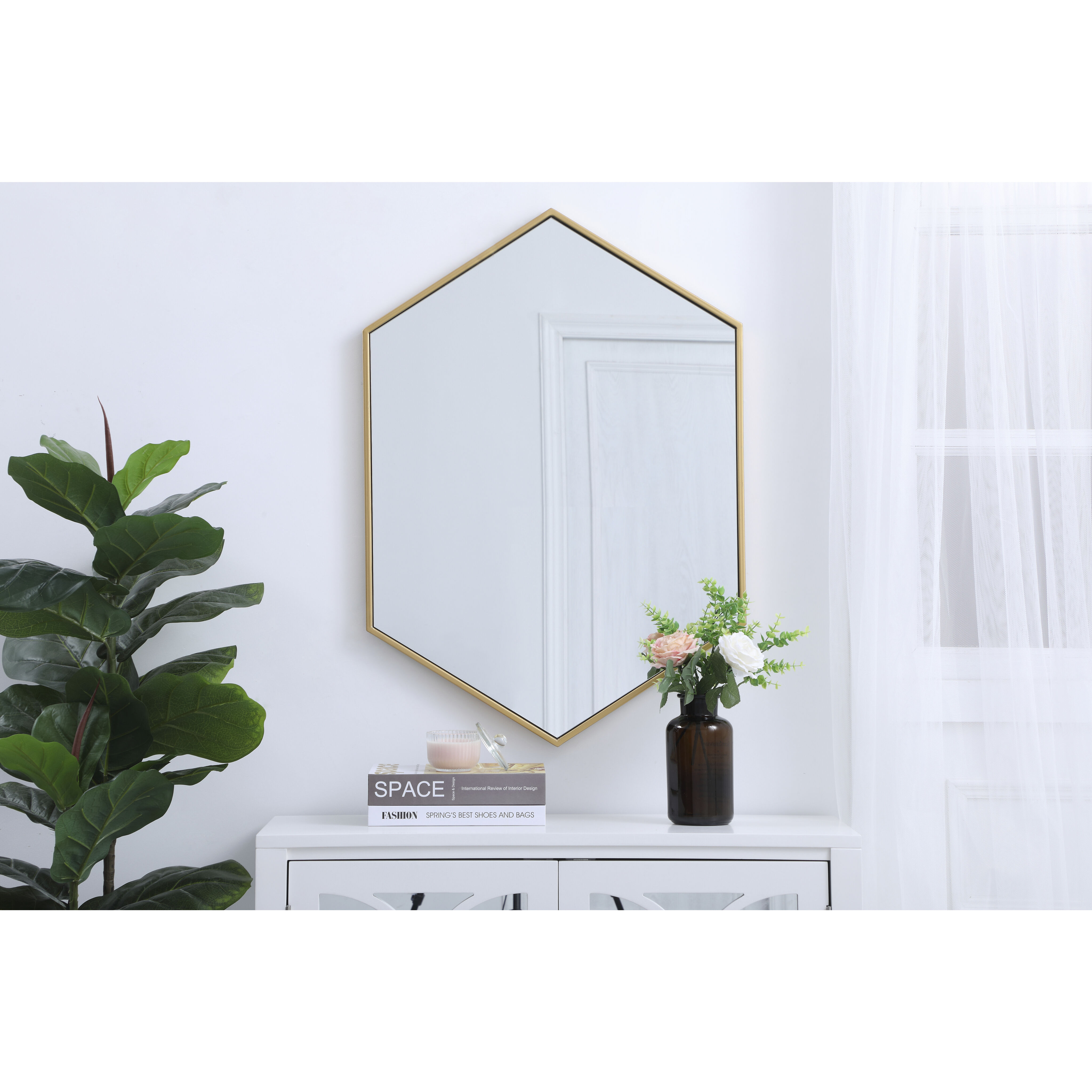 Eternity 34 X 24 inch Brass Wall Mirror