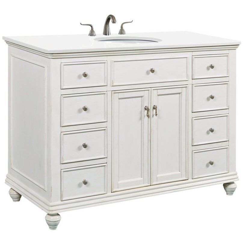 Otto 48 X 21 X 35 inch Antique White Vanity Sink Set
