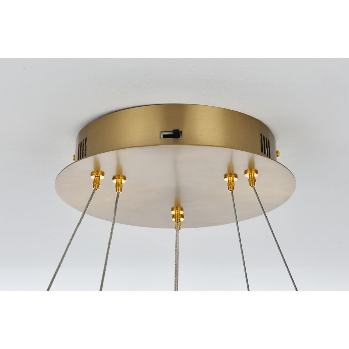 Elegant Lighting 2050G22SG Linden 2 Light 22 inch Satin Gold Chandelier  Ceiling Light