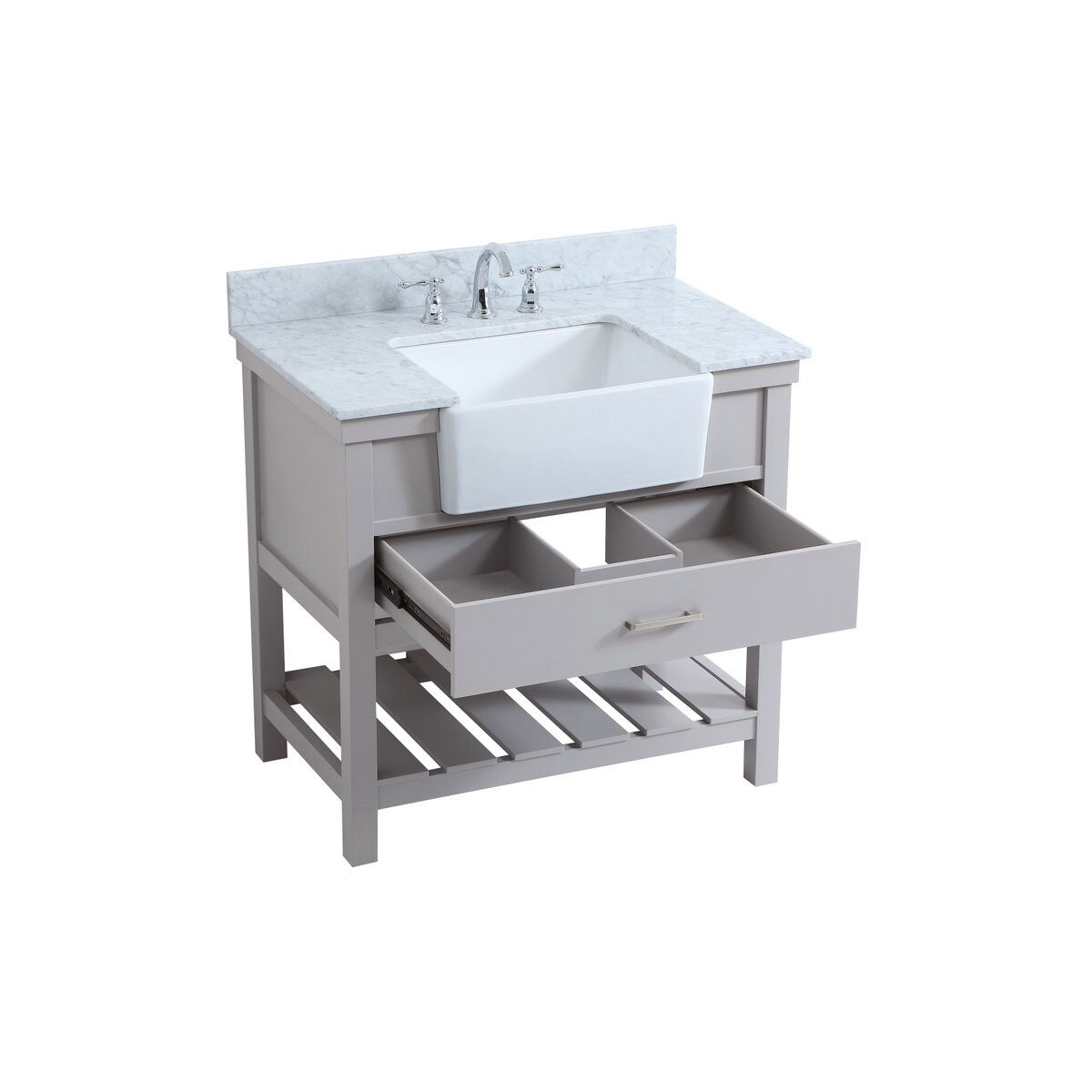 Clement 36 X 22 X 34 inch Grey Bathroom Vanity Cabinet