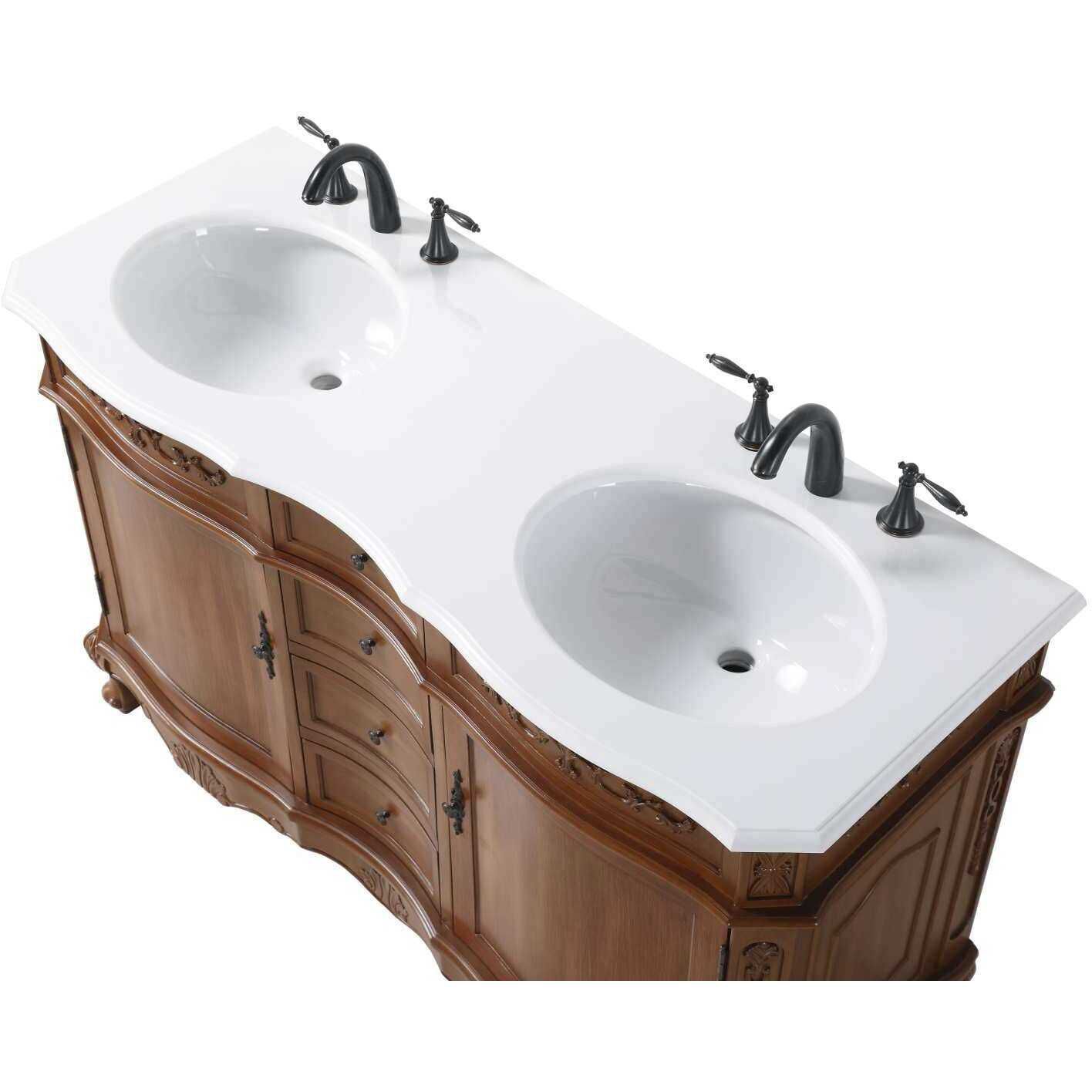 Danville 54 X 36 inch Teak Bathroom Vanity Cabinet