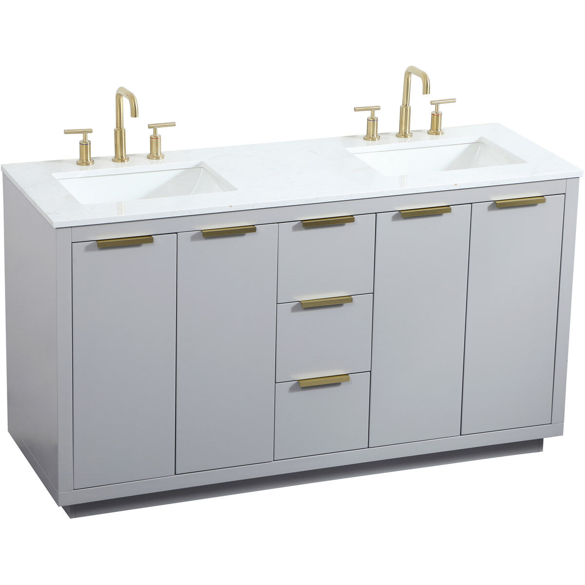 Blake 60 X 22 X 34 inch Grey Vanity Sink Set