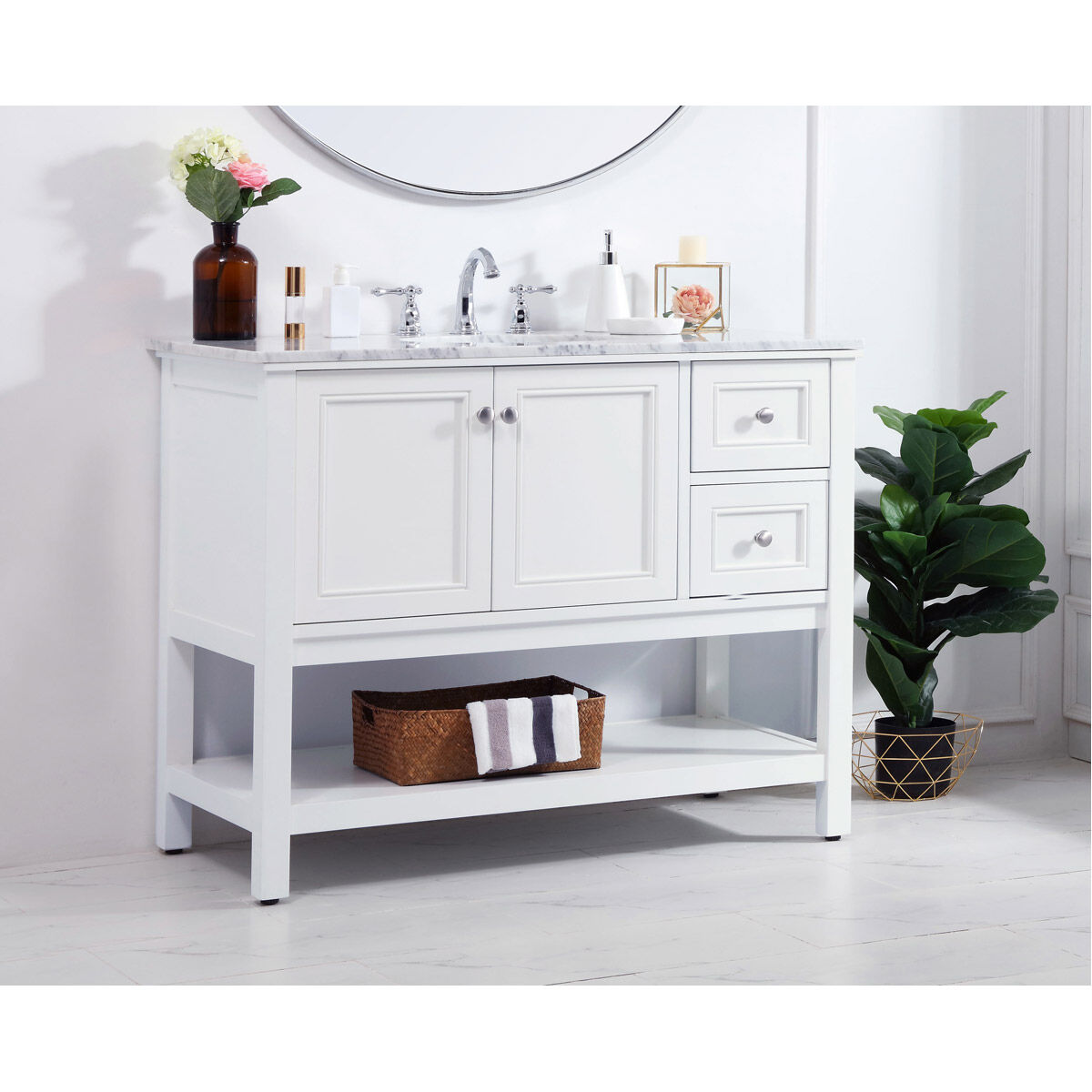Metropolis 42 X 22 X 33.75 inch White Vanity Sink Set