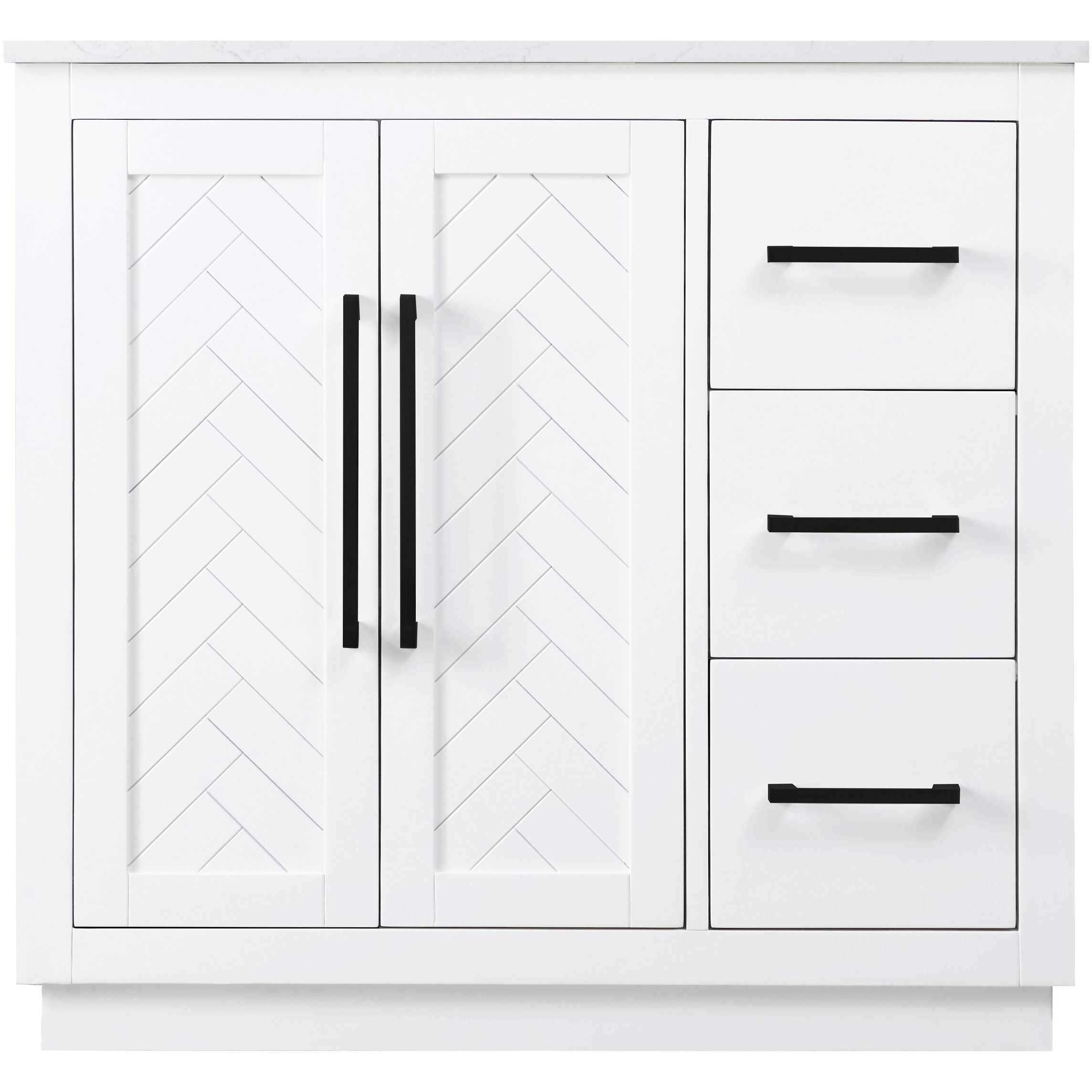 Chase 36 X 34 inch White Bathroom Vanity Cabinet