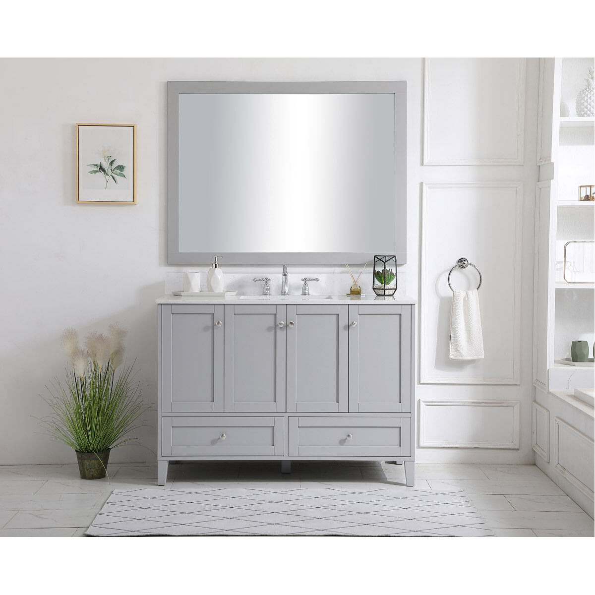 Sommerville 48 X 22 X 34 inch Grey Vanity Sink Set in Gray