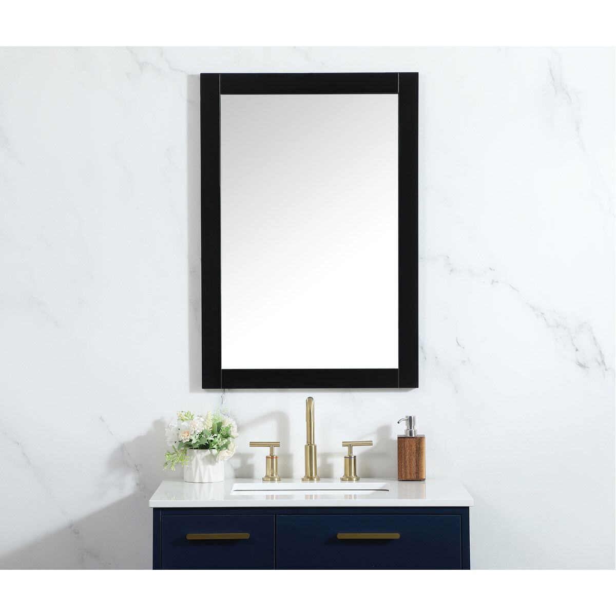 Cole 32 X 22 inch Black Vanity Mirror