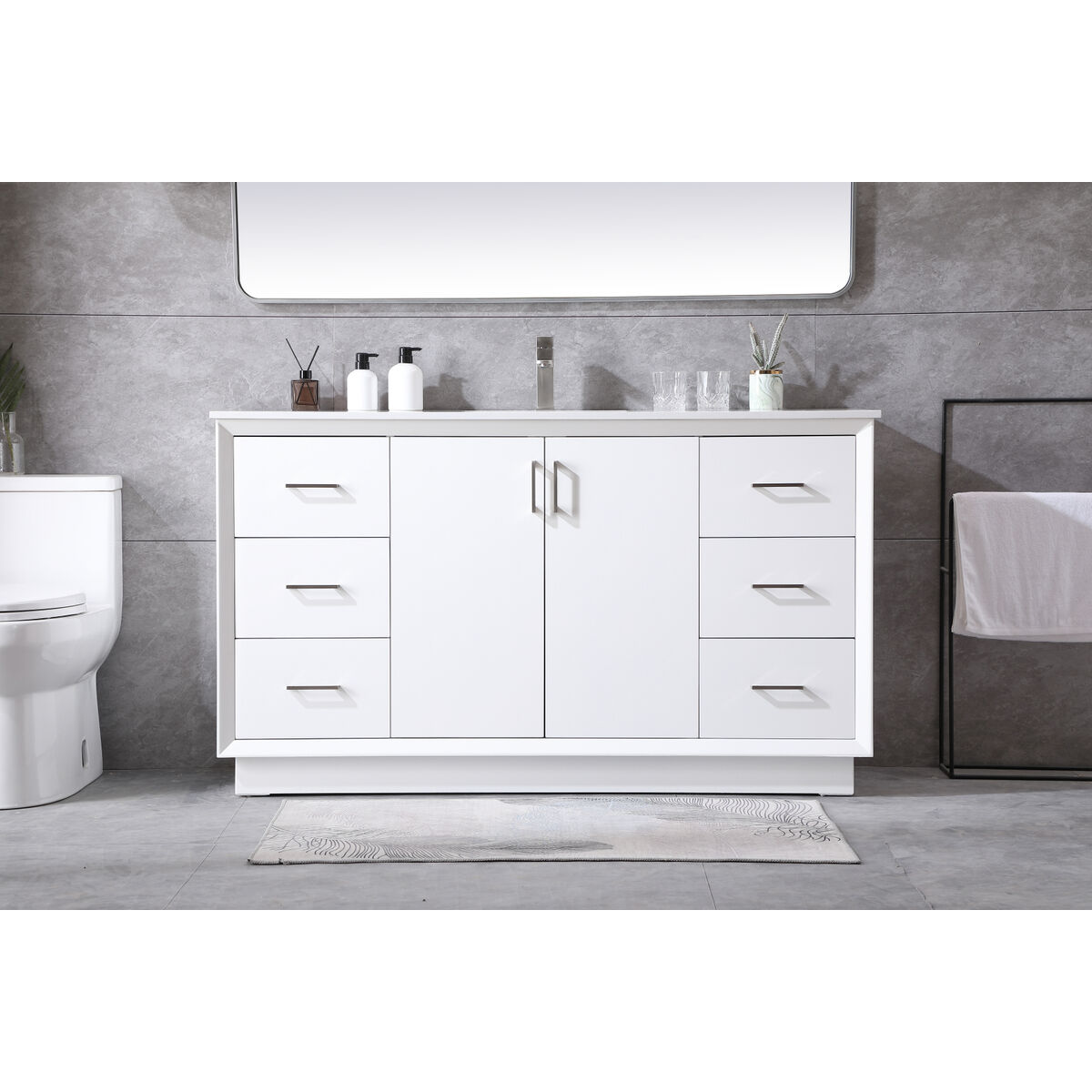 Hayes 60 X 22 X 35 inch White Vanity Sink Set