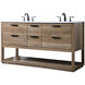 Larkin 60 X 22 X 34 inch Natural Oak Vanity Sink Set