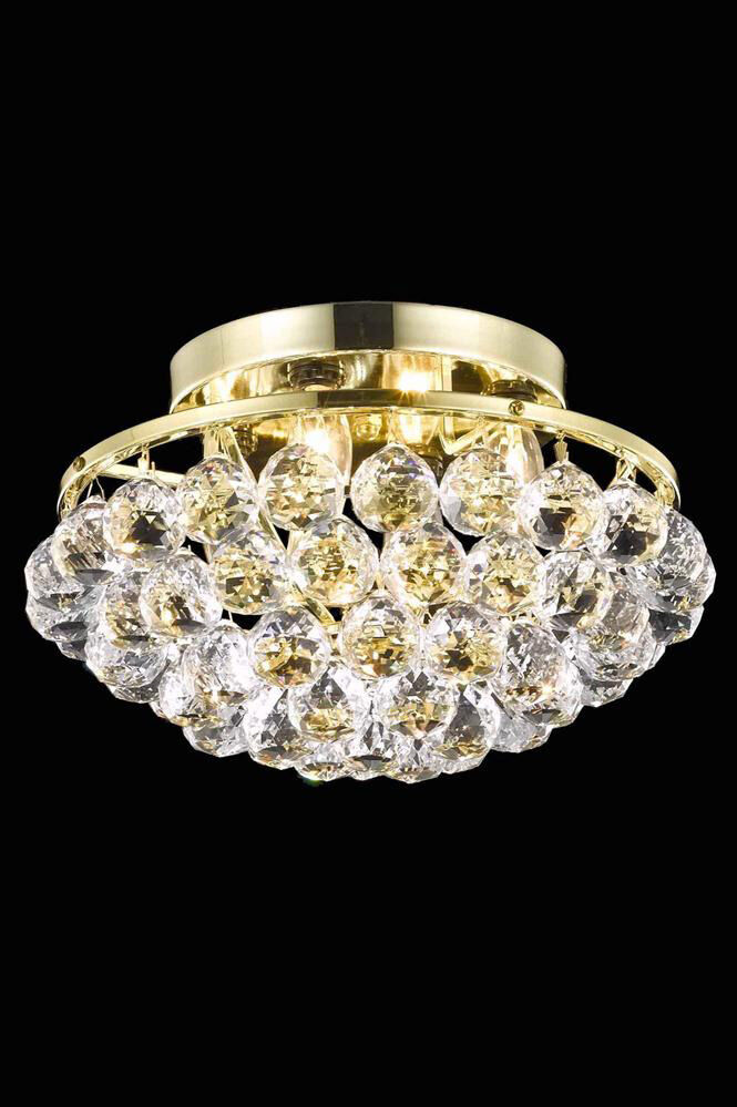 Corona 4 Light 14 inch Gold Flush Mount Ceiling Light