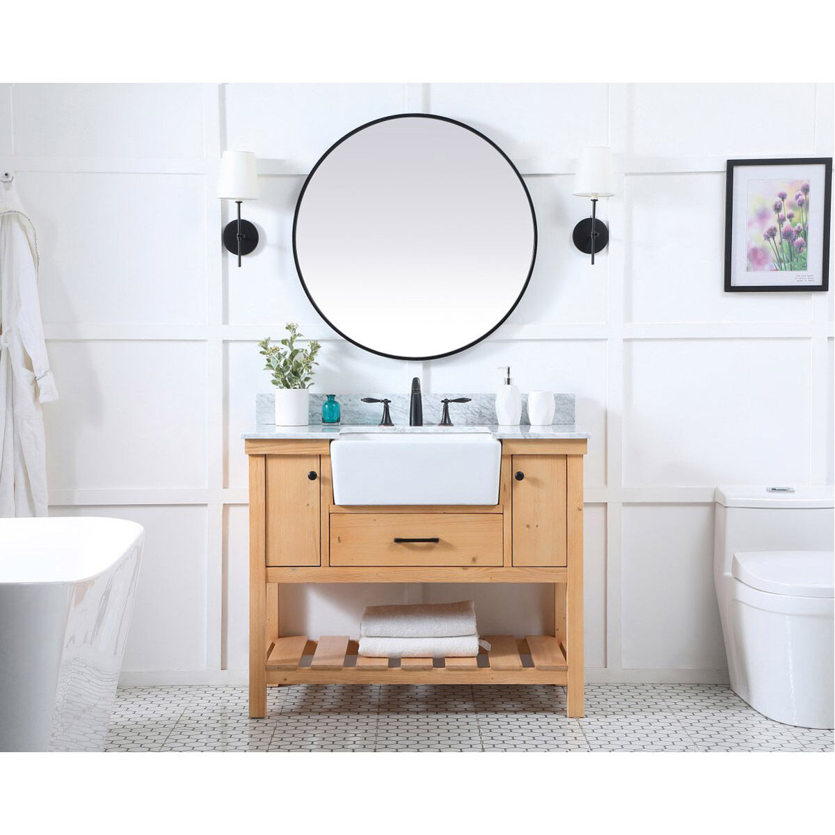 Clement 42 X 22 X 34 inch Natural Wood Bathroom Vanity Cabinet