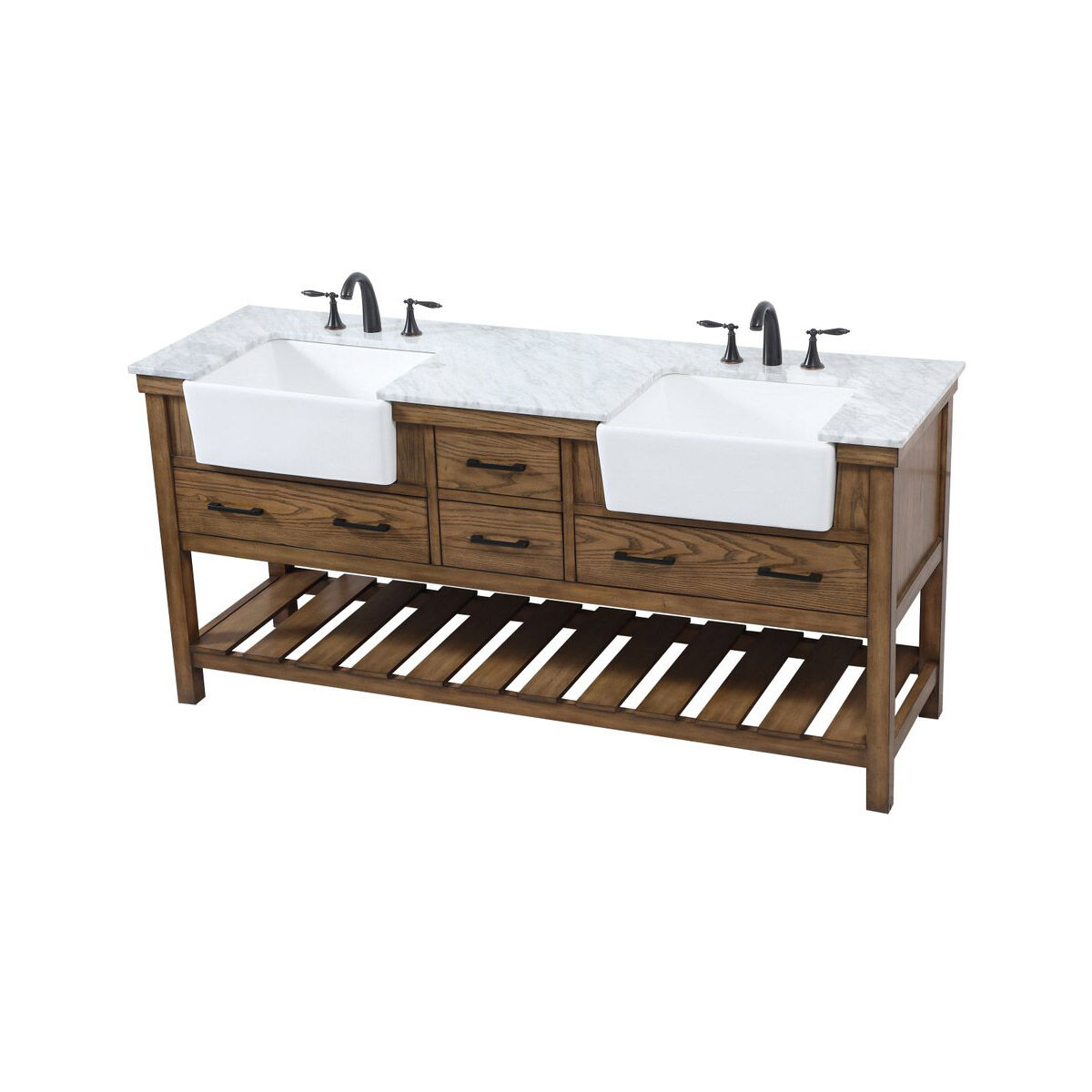 Clement 72 X 22 X 34.13 inch Driftwood Bathroom Vanity Cabinet