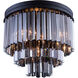 Sydney 9 Light 20 inch Matte Black Flush Mount Ceiling Light in Silver Shade, Urban Classic