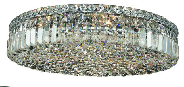 Maxime 9 Light 24 inch Chrome Flush Mount Ceiling Light in Royal Cut