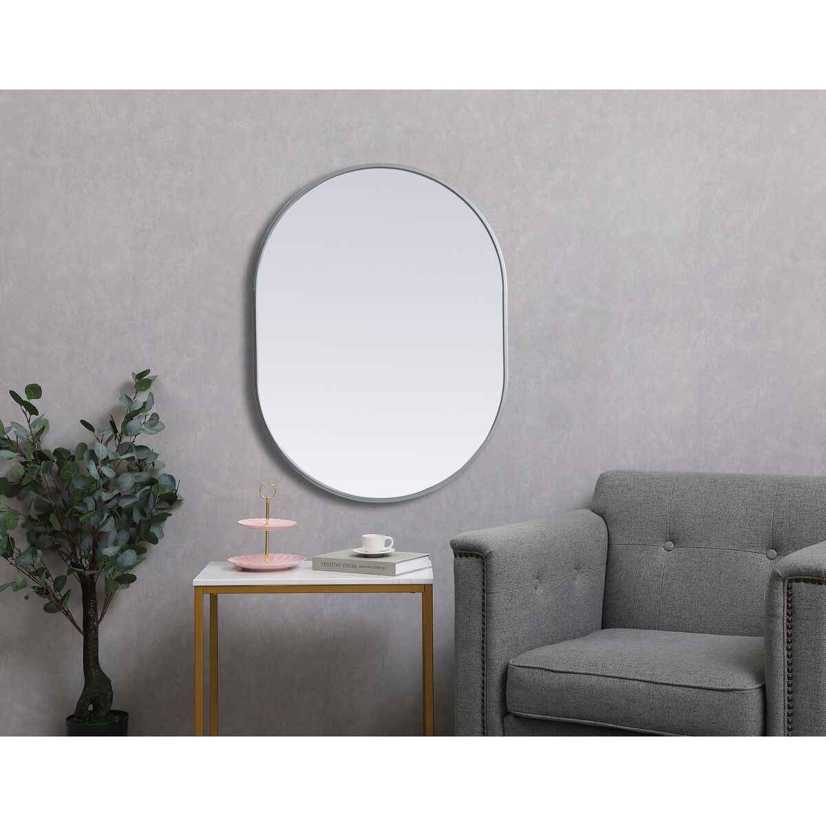 Asha 36 X 27 inch Silver Mirror in 27 x 36